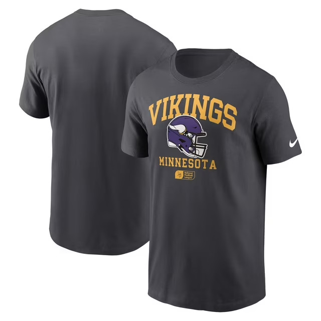 Men 2025 NFL Minnesota Vikings Grey T shirts->nfl t-shirts->Sports Accessory